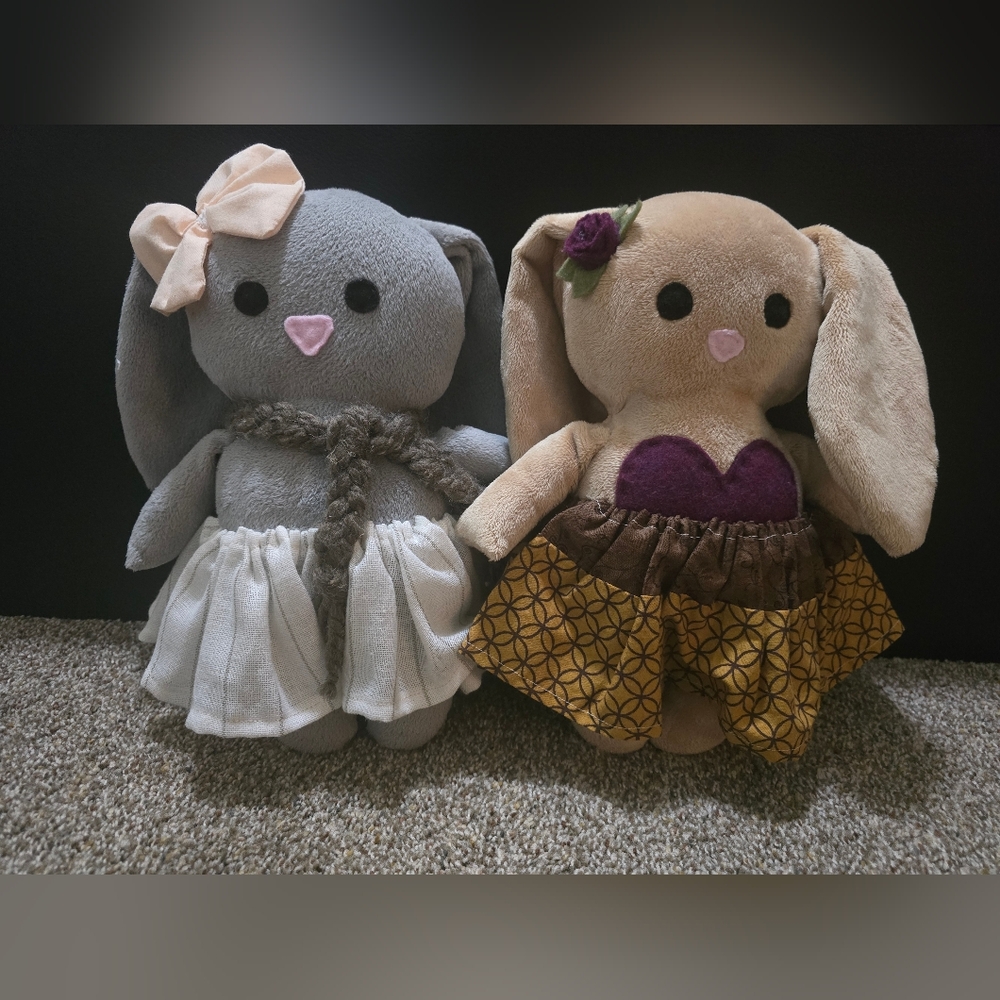Adorable Bunny Plush Dolls – Set of 2